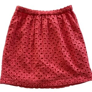 Crewcut Girls Coral Eyelet Lined Mini Skirt Size 14